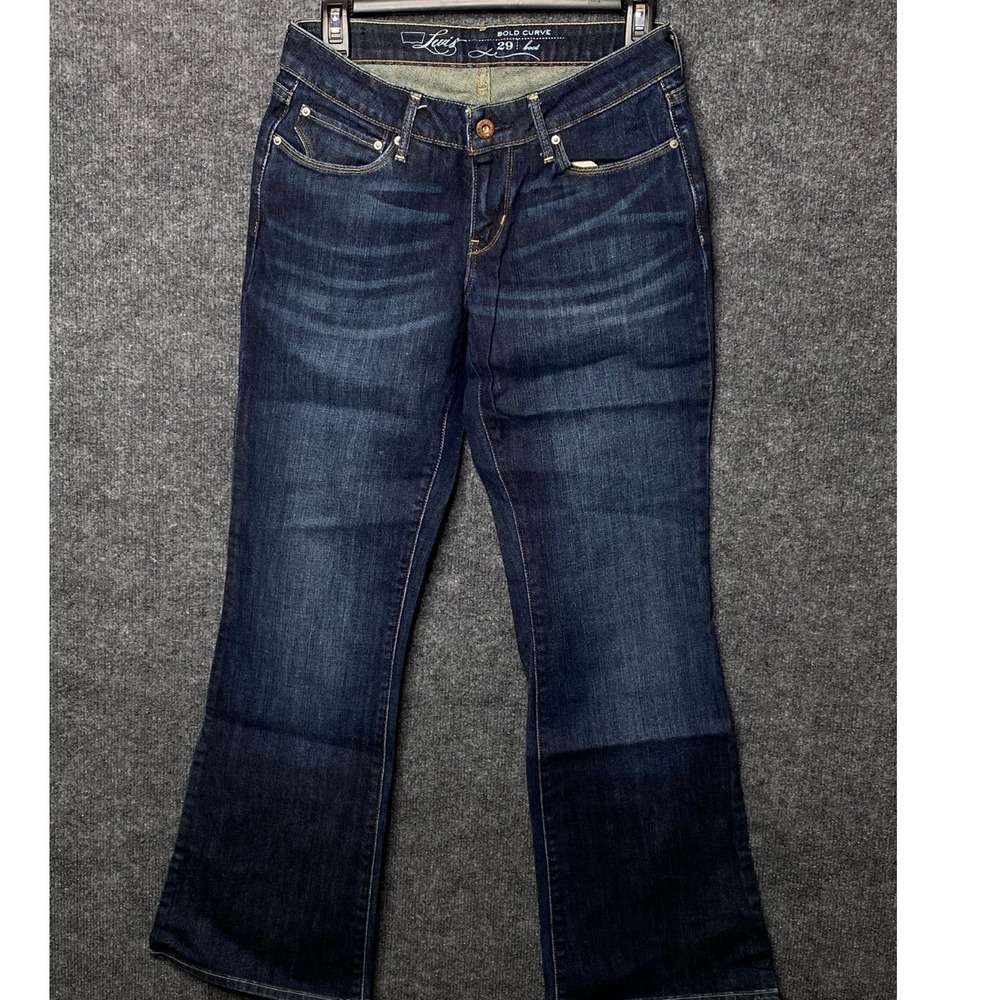 Levis‎ Bold Curve Bootcut Jeans Dark Wash Stretch Denim Womens 29 Western